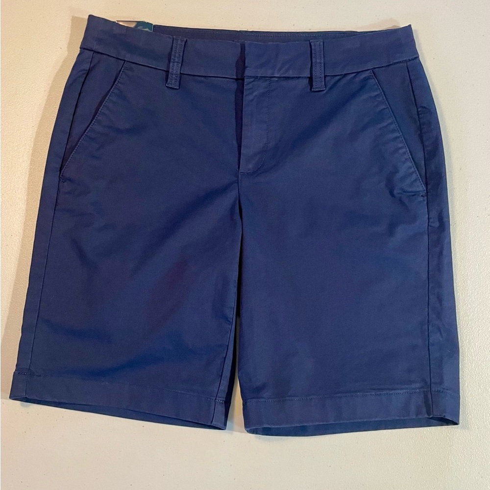 NWT J. Crew 9" Frankie Cotton Bermuda chino shorts Size 2 Navy